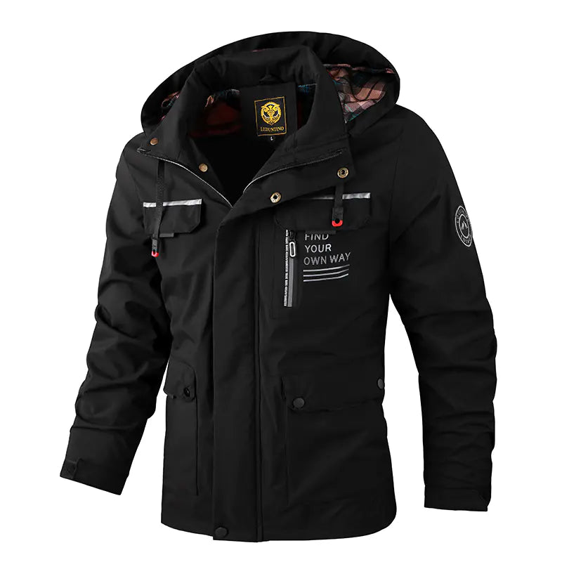 Men's Plus Size Hooded Jacket for Autumn & Winter