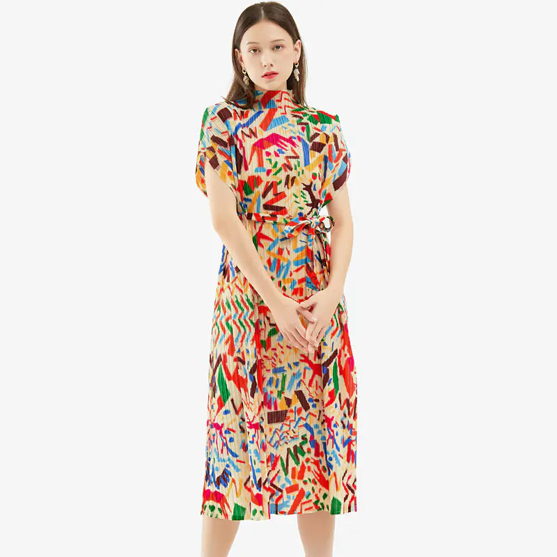 Printed Mid-Length Dress for Women