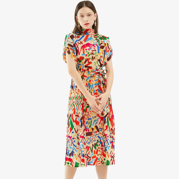 Printed Mid-Length Dress for Women