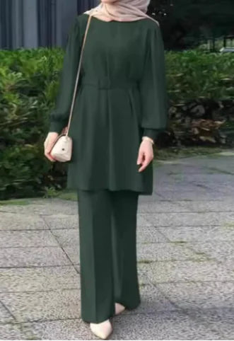 Plus Size Two-Piece Arabic Muslim Women's Outfit