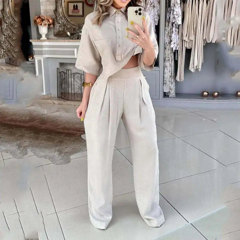 2023 Autumn Casual Fashion Set: Top & Pants
