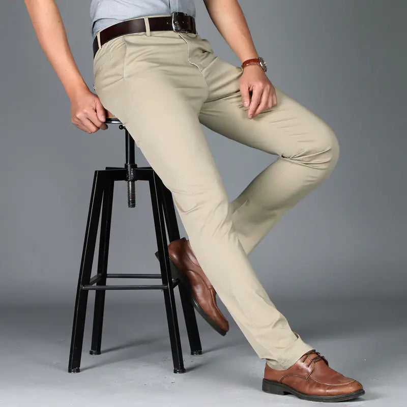 Men's Casual Summer Pants - Slim Fit Stretch Cotton