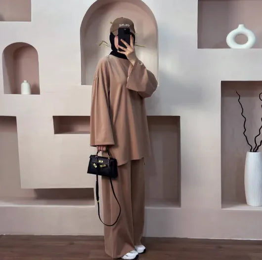 Loose Solid Color Two-Piece Set