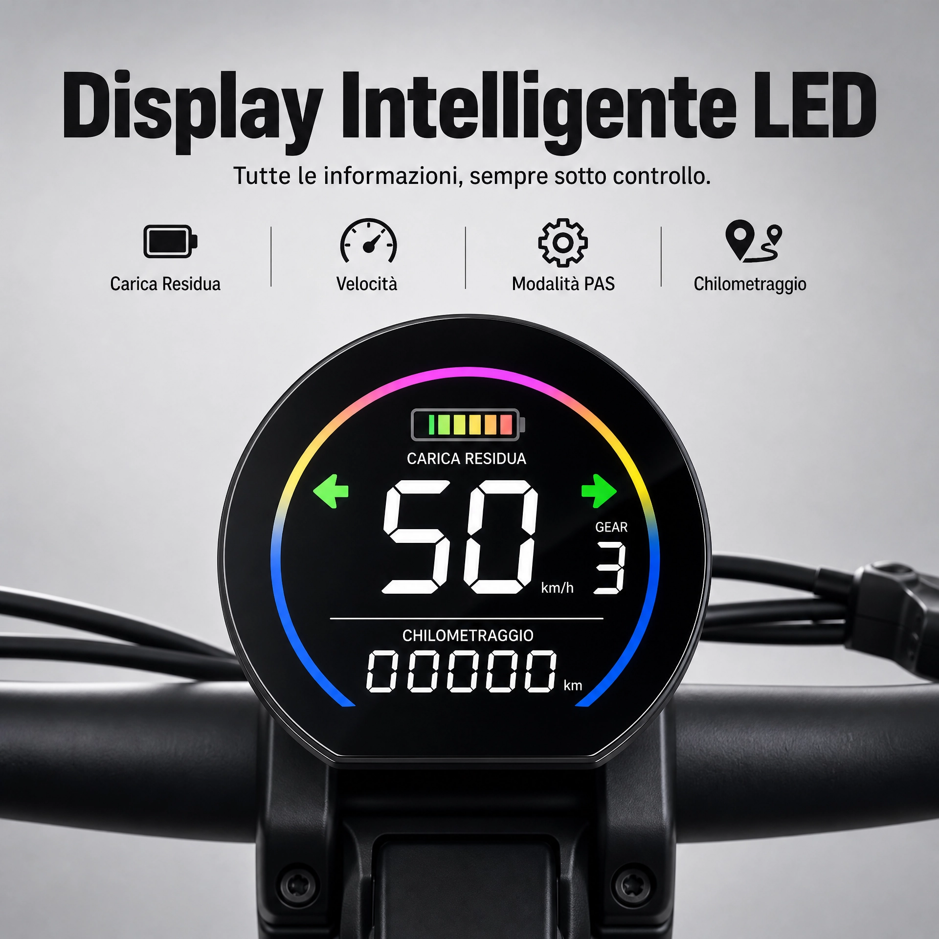 Display LED intelligente bici elettrica DEEPOWER G23