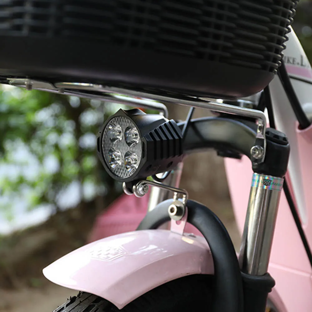 Electric Bicycle Light/ebike Light 12W 36V 48V with Horn Switch Waterproof Flashlight - immagine 14
