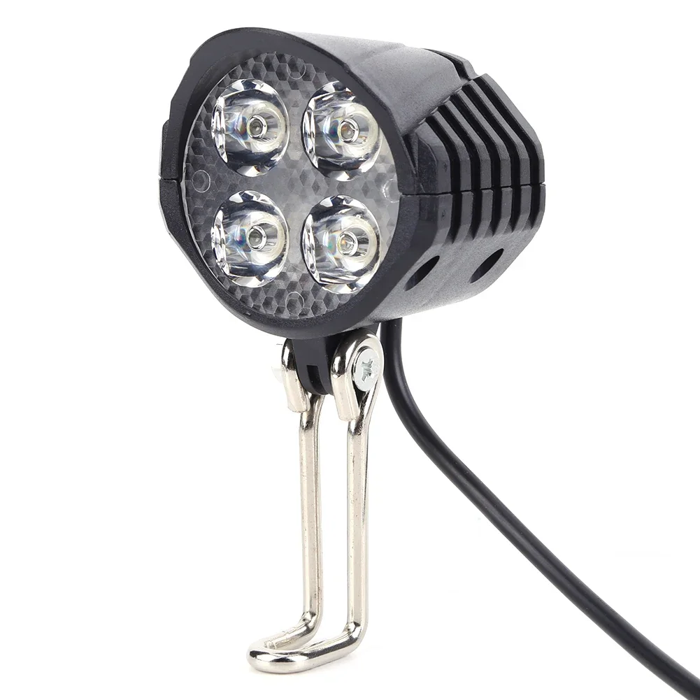 E-Bike Horn Light Electric 36V 48V 60V Bicycle 4 LED Headlight 12W 18W Waterproof 2 in 1 Horn and Light Switch Bicycle Flashligh
