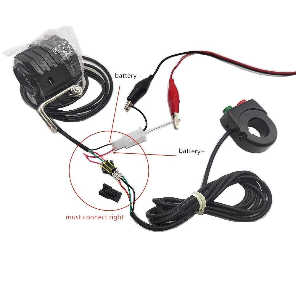 Electric Bicycle Light/ebike Light 12W 36V 48V with Horn Switch Waterproof Flashlight - immagine 6