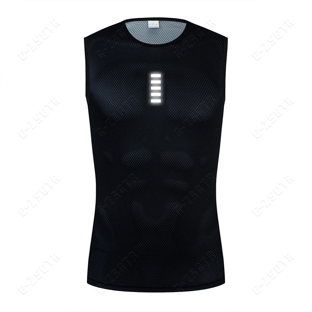 Cycling Base Layer Reflective Underwear White Cycling Jersey Sport Vest Men Undershirt Quick Dry Elastici Vest Road Bike Jersey - immagine 8