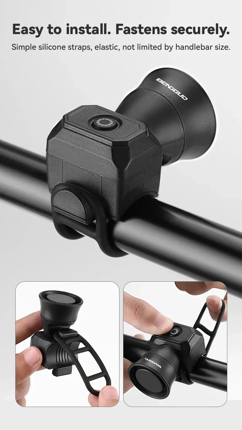 Bicycle Horn Mountain Bike Battery/USB Charging Waterproof Electronic Bike Bell Riding Equipment Children's Scooter Accessories - immagine 6