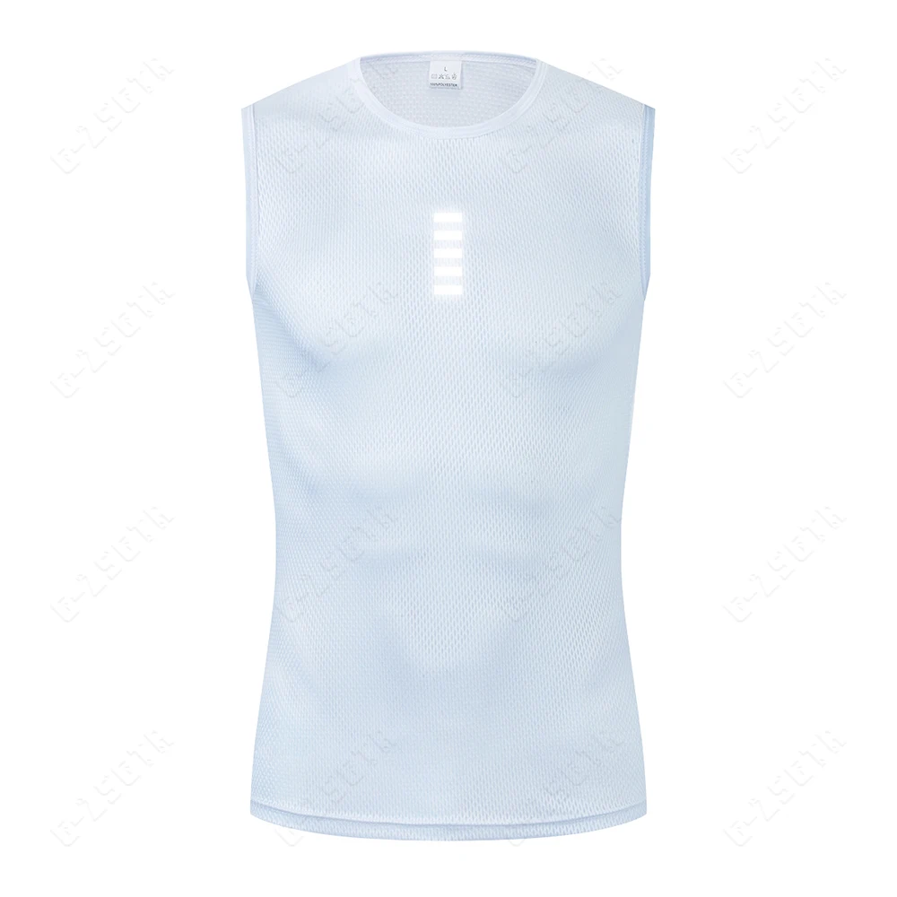 Cycling Base Layer Reflective Underwear White Cycling Jersey Sport Vest Men Undershirt Quick Dry Elastici Vest Road Bike Jersey - immagine 7