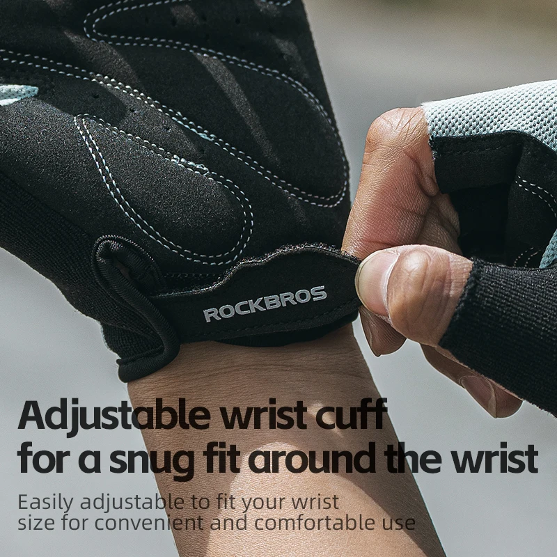 ROCKBROS Bike Gloves Half Finger Summer Breathable Anti-slip SBR Pad Shockproof MTB Road Bicycle Gloves Cycling Shorts Gloves - immagine 5