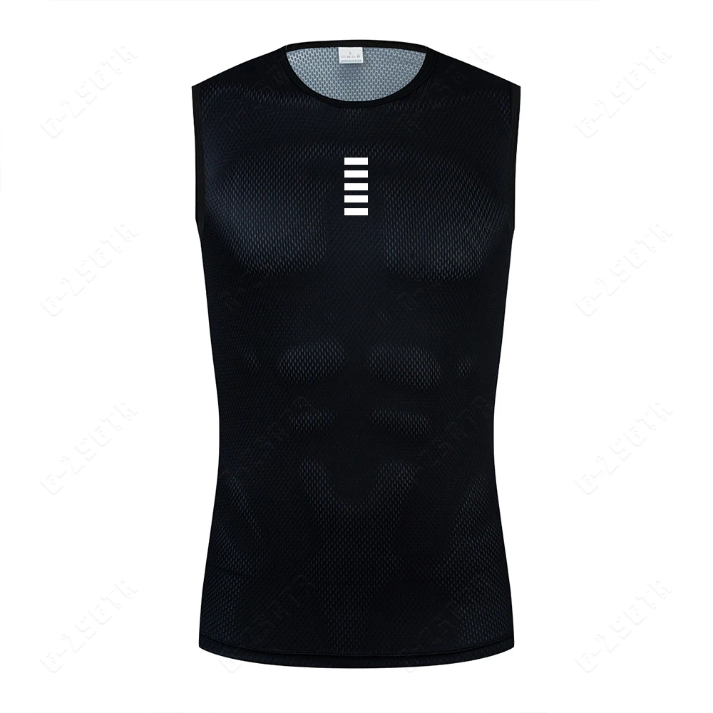 Cycling Base Layer Reflective Underwear White Cycling Jersey Sport Vest Men Undershirt Quick Dry Elastici Vest Road Bike Jersey - immagine 9
