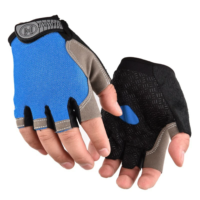 Men Cycling Bicycle Gloves Half Finger Gym Gloves Women Mitten Breathable Anti-slip Glove Fitness Sport Training Gloves - immagine 16