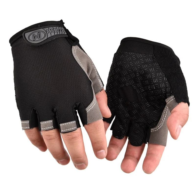 Men Cycling Bicycle Gloves Half Finger Gym Gloves Women Mitten Breathable Anti-slip Glove Fitness Sport Training Gloves - immagine 9
