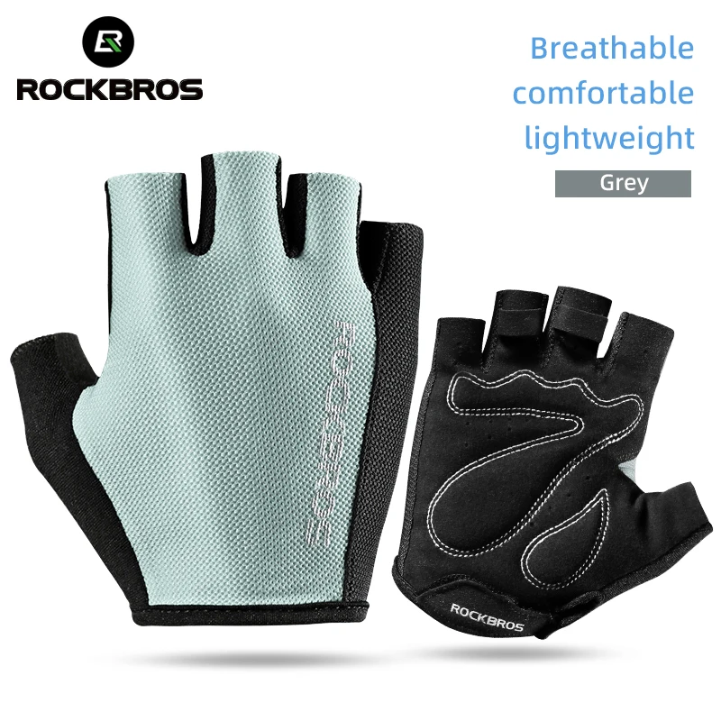 ROCKBROS Bike Gloves Half Finger Summer Breathable Anti-slip SBR Pad Shockproof MTB Road Bicycle Gloves Cycling Shorts Gloves - immagine 6