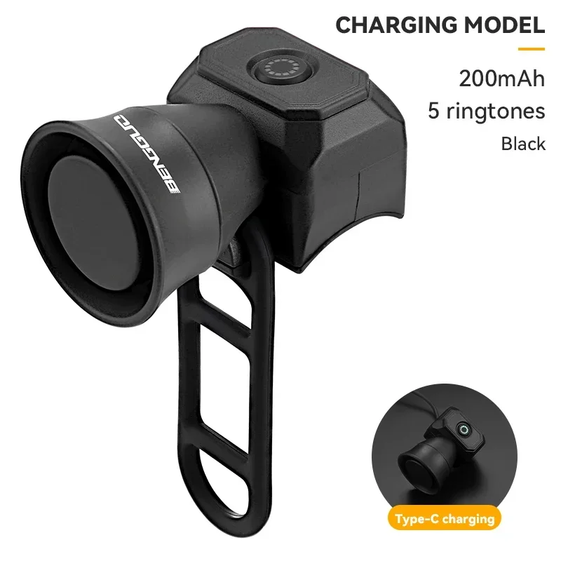 Bicycle Horn Mountain Bike Battery/USB Charging Waterproof Electronic Bike Bell Riding Equipment Children's Scooter Accessories - immagine 8
